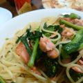 はるかっち１号's cooksnap of when they made 菜の花とサーモンの和風スパゲッティー.