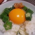 アルカママ's cooksnap of when they made 朝はオクラと味噌で卵かけご飯♪.