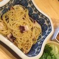 OKing's cooksnap of when they made タコのペペロンチーノ風パスタ.