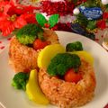 おらんでう～たん's cooksnap of when they made 炊飯器deクリスマスリースチキンピラフ.