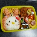 yuumariro's cooksnap of when they made 幼稚園 お弁当 キャラ弁♡キティちゃん.