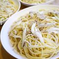 dainozi's cooksnap of when they made おねぎと豚挽きの塩ガーリックパスタ♡.