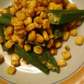 ★くまた★☆'s cooksnap of when they made 簡単おつまみ！おくらとコーンのカレー炒め.