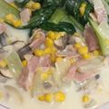 ChunChun☆≡'s cooksnap of when they made 鶏味塩deチンゲン菜とベーコンクリーム煮.
