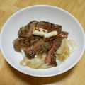 puniＫ's cooksnap of when they made ガッツリ男子ごはん♪サーロインステーキ丼.