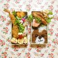 komutatata's cooksnap of when they made 簡単キャラ弁＊そぼろクマちゃん。.