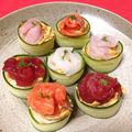 makibom592's cooksnap of when they made くるっときゅうりのお花ケーキすし.