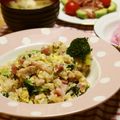 ガメコ's cooksnap of when they made 創味シャンタンDXで小松菜チャーハン♪.
