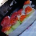 ころころけいちゃん's cooksnap of when they made くるっときゅうりのお花ケーキすし.