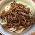 りんくれん's cooksnap of when they made 赤味噌香る、舞茸と挽き肉の絶品おうどん。.