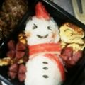 たけゴン's cooksnap of when they made 雪だるまのお弁当.