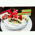ﾋﾛandｿﾗまま's cooksnap of when they made 2歳の誕生日♬ 新幹線はやぶさのケーキ♡.