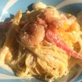 なるちゃんん's cooksnap of when they made えびとアスパラの明太カルボナーラ.