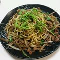 714momo's cooksnap of when they made 水菜とごぼうのパスタ☆.