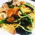 me4hiro's cooksnap of when they made ほうれん草とベーコンのパスタ.