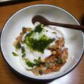 ukkarittu's cooksnap of when they made とろろ梅オクラ豚肉丼☆.