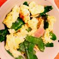 Mocci。's cooksnap of when they made きぬさやとベーコンの卵とじバター風味.