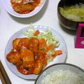 ♪Tommy's cooksnap of when they made ムネ肉ｄｅ節約なんちゃってエビチリ★.
