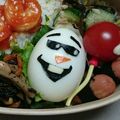 2児ママみきてぃ's cooksnap of when they made 簡単アナ雪 ゆで卵おにぎり卵巻でオラフ.
