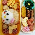 あみごっち's cooksnap of when they made キャラ弁☆おさるキティ　運動会等に.