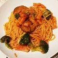 vegeking's cooksnap of when they made ナスとベーコンのトマトソースパスタ.