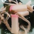 better one's cooksnap of when they made わかめ×かまぼこ×えのき×三つ葉の酢の物.