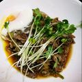 ナギヤ1114's cooksnap of when they made 牛肉と白ネギの甘辛温玉添え♪.