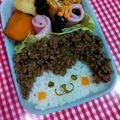 たにたーに's cooksnap of when they made そぼろ モンキーキャラ弁当.