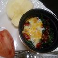 ｽｶｲﾌｨｯｼｭ☆'s cooksnap of when they made ほうれん草と卵のココットカマン.