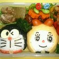 ako❀'s cooksnap of when they made ドラえもん＆ドラミちゃんキャラ弁.