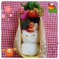 みうきー's cooksnap of when they made 鏡餅小トトロとまっくろくろすけのキャラ弁.