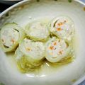seitagu☆☆'s cooksnap of when they made 餠チーズ鳥挽肉のロール白菜〜豆乳スープ.
