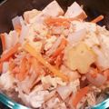 ShinobiK's cooksnap of when they made こんにゃくとお麩でカサ増し、炒り豆腐.