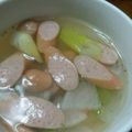 ♡Catherine's cooksnap of when they made 大根とベーコンのチーズ風味スープ.