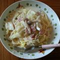 クックAW72XI☆'s cooksnap of when they made キャベツたっぷりクリームスパゲッティ♪.