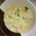 チョビデブ's cooksnap of when they made ゴマたっぷり♪豆乳カルボナーラうどん.