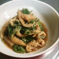 ねねしばこ's cooksnap of when they made シャキシャキ水菜と鶏皮の胡麻ポン和え.