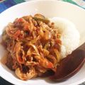 chanyou's cooksnap of when they made 豚こま肉のトマト煮込み.