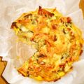 White☆Lily's cooksnap of when they made 餃子皮で花型に♪ノンバター長ネギキッシュ.