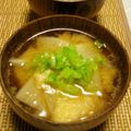 時花菜's cooksnap of when they made 冬❊聖護院大根と松山揚げの味噌汁.