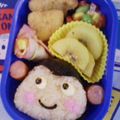 ぽぷらまま's cooksnap of when they made キャラ弁♬♫おさるちゃんおにぎり.