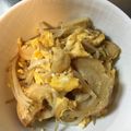 †詩☆音†'s cooksnap of when they made 節約！車麩、油揚げ、長ネギの柔らか卵とじ.