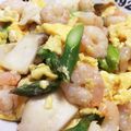 れみりんこ's cooksnap of when they made ふんわりたまご♥海老とアスパラのマヨ炒め.