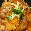 こみかお's cooksnap of when they made 簡単卵無し！野菜のデミ煮込みハンバーグ♡.