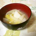 sumirenore's cooksnap of when they made 長芋と白菜の味噌汁.
