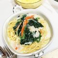 むくどん's cooksnap of when they made スキムミルクでチキンクリームパスタ.