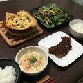 robikon's cooksnap of when they made きのことほうれん草の温玉シーザーサラダ♪.