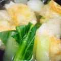 ☆てっぺい's cooksnap of when they made めっけもん♪チンゲン菜と揚げ餅のお吸い物.