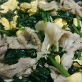 料理作造's cooksnap of when they made 豚肉とほうれん草と卵の中華風炒め♩.