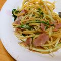 ぎゅうこ1129's cooksnap of when they made 水菜とベーコンのヘルシー和風パスタ.